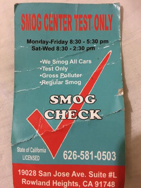 Smog Center Test Only