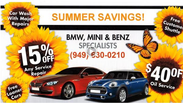 Bimmer and Benz Specialists 3years/36000 Miles Warranty