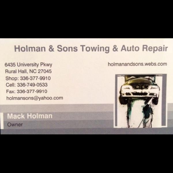 Holman and Sons Towing & Auto Repair