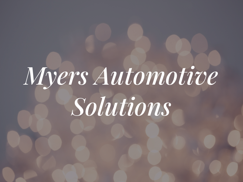 Myers Automotive Solutions Ltd