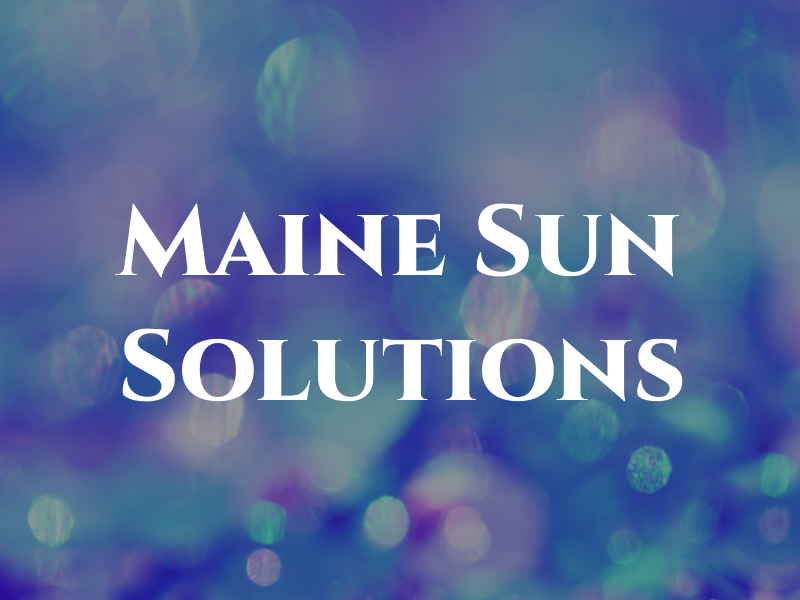 Maine Sun Solutions