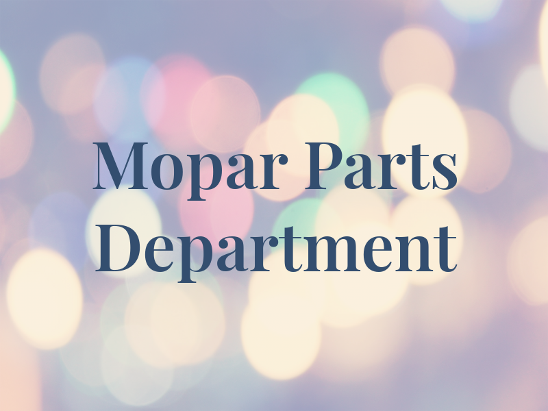 Mopar Parts Department