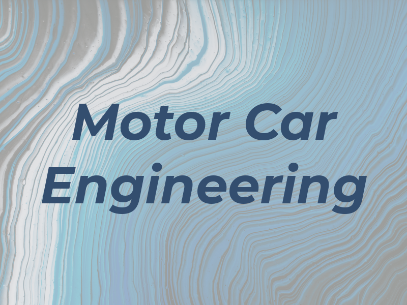 Motor Car Engineering