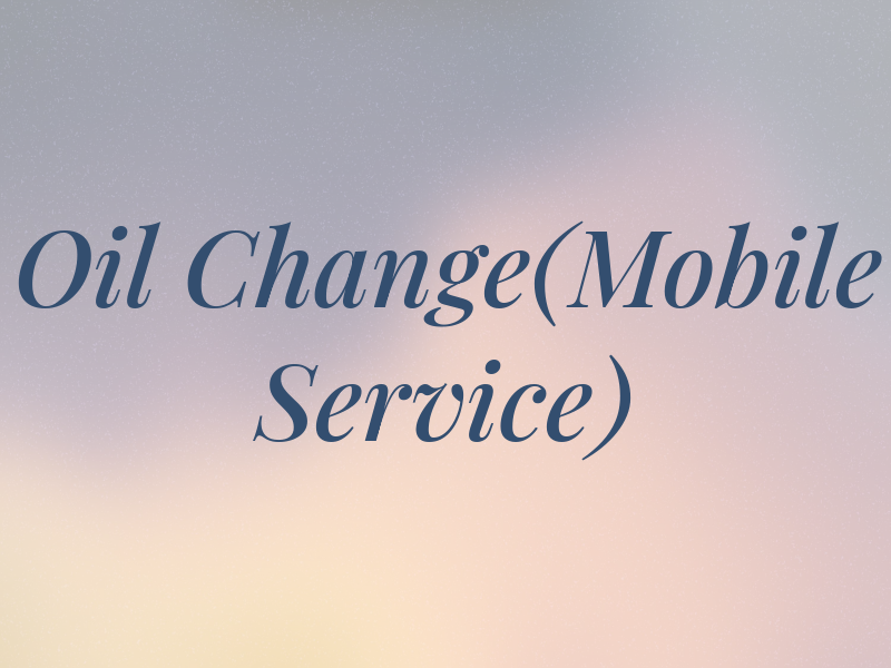 Oil Change(Mobile Service)