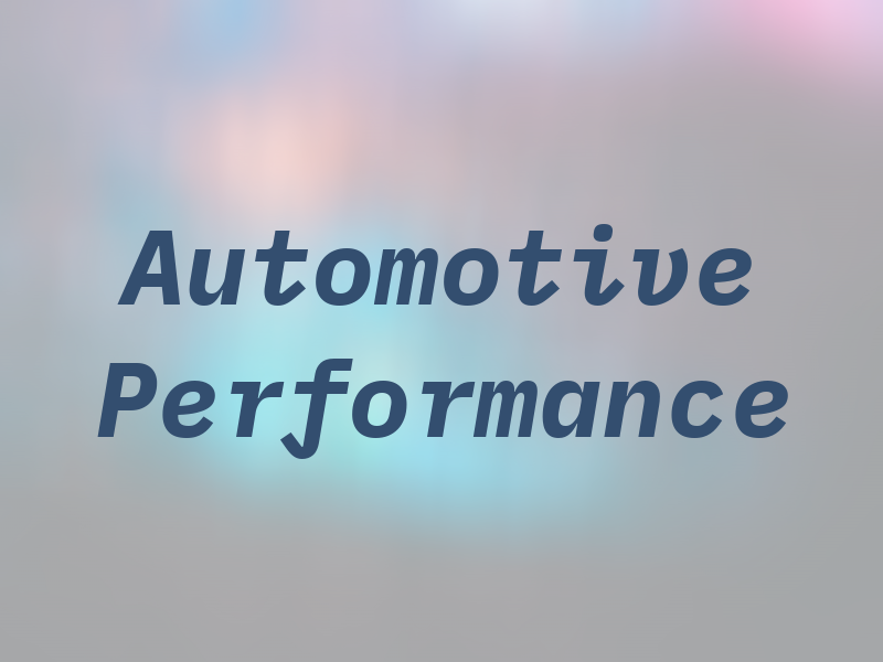 Automotive Performance