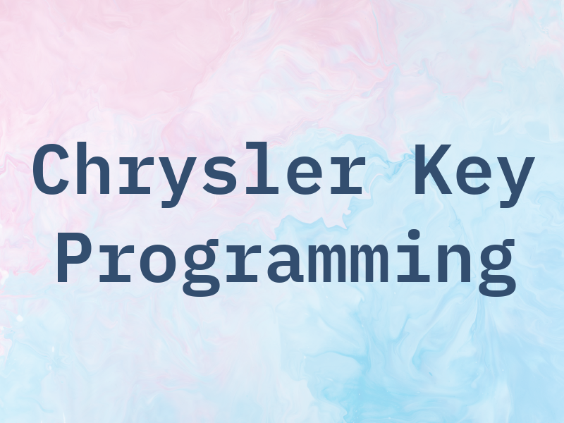 Chrysler Key Programming