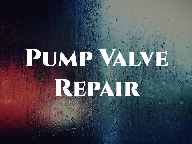 Pump and Valve Repair