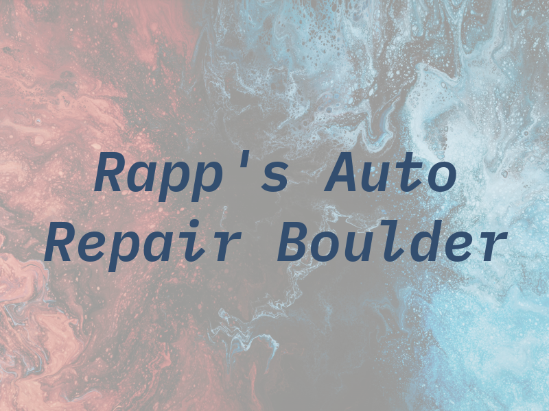 Rapp's Auto Repair Boulder