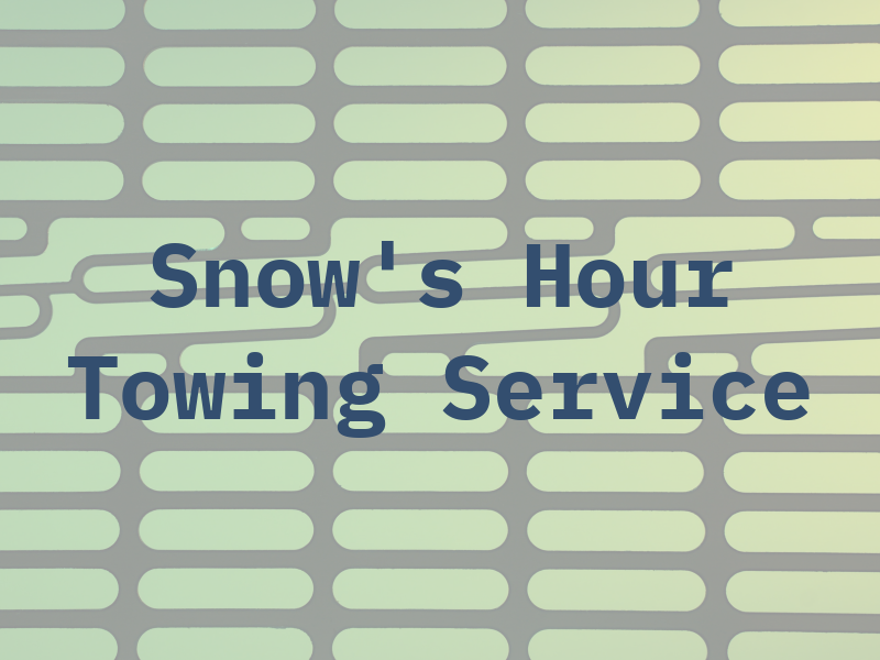 Snow's 24 Hour Towing Service