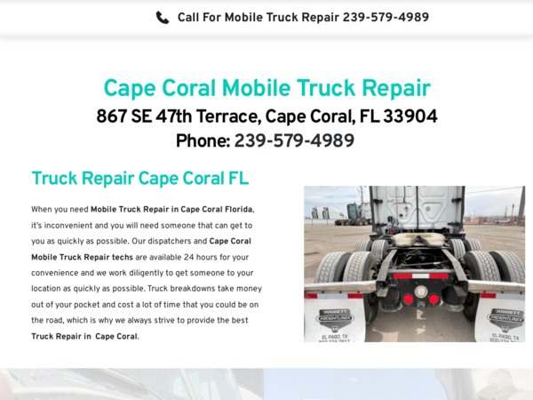 Cape Coral Mobile Truck Repair