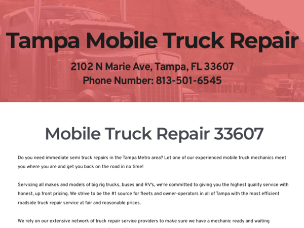 Tampa Mobile Truck Repair