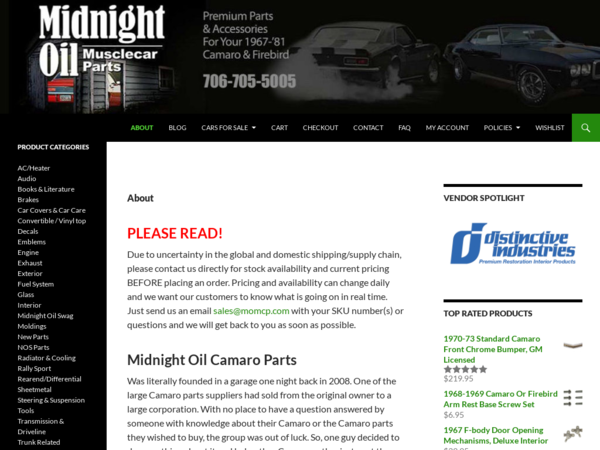 Midnight Oil Muscle Car Parts