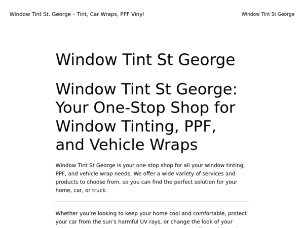 St George Tint and Wraps