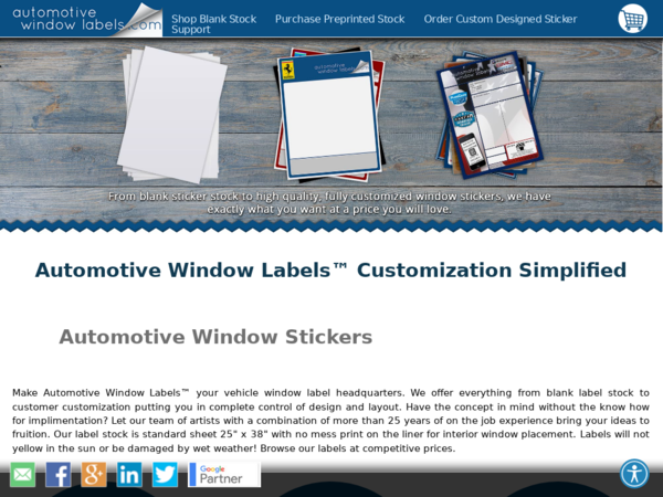 Automotive Window Labels