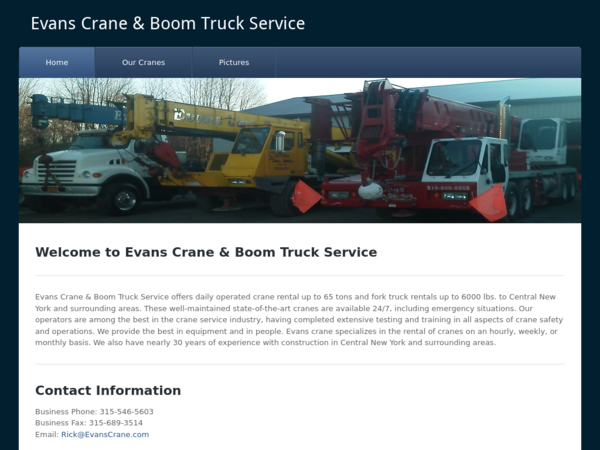 Evans Crane & Boom Truck Services